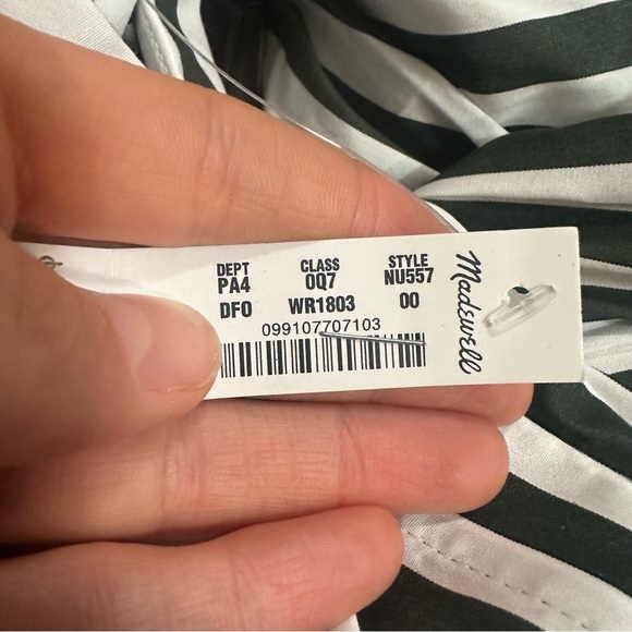 Madewell deep forest Tie-Waist Midi Shirtdress in Stripe - Picture 4 of 4